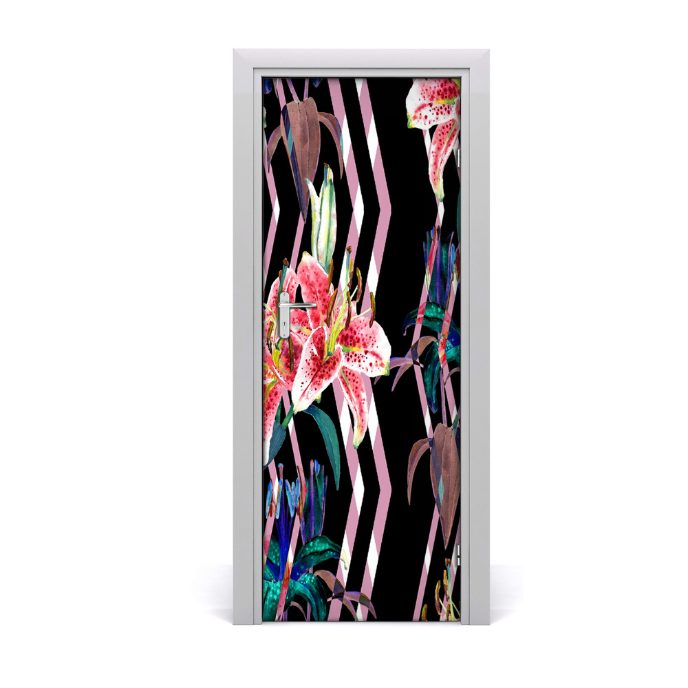 Poster porte Motif de lys