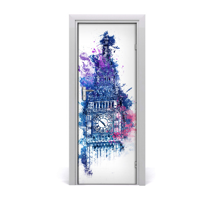 Poster porte Aquarelle Big Ben