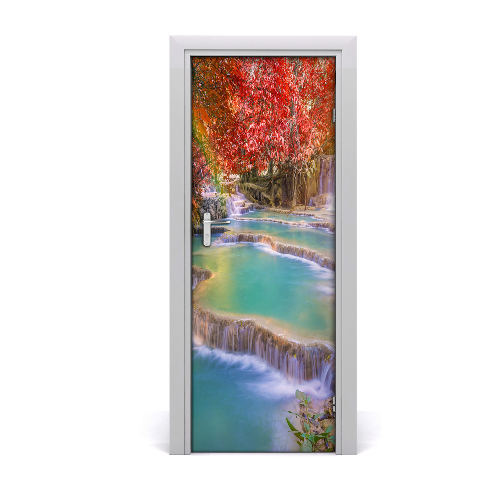 Sticker de porte Automne à la cascade