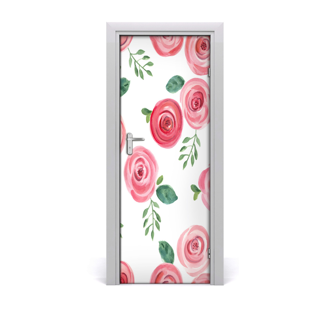 Décoration porte Roses roses