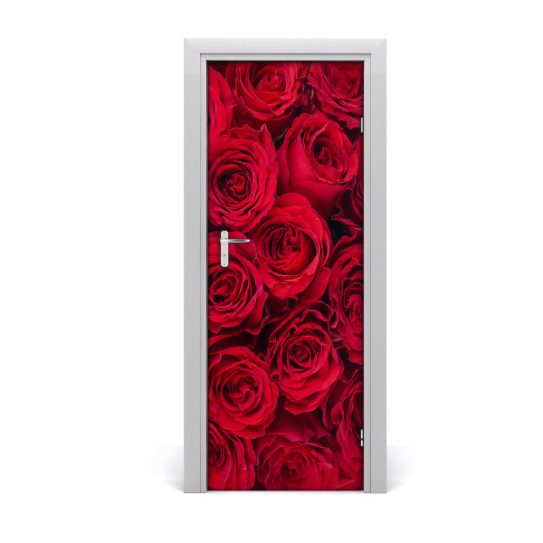 Autocollant porte Rose rouge