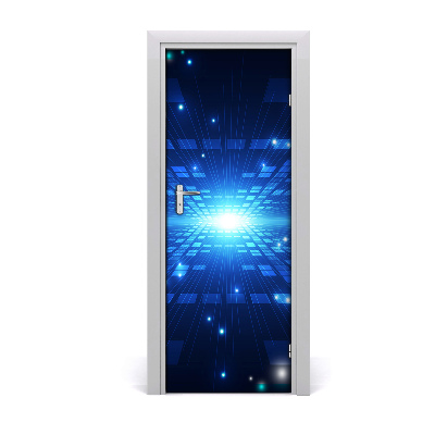 Poster porte Fond bleu tridimensionnel