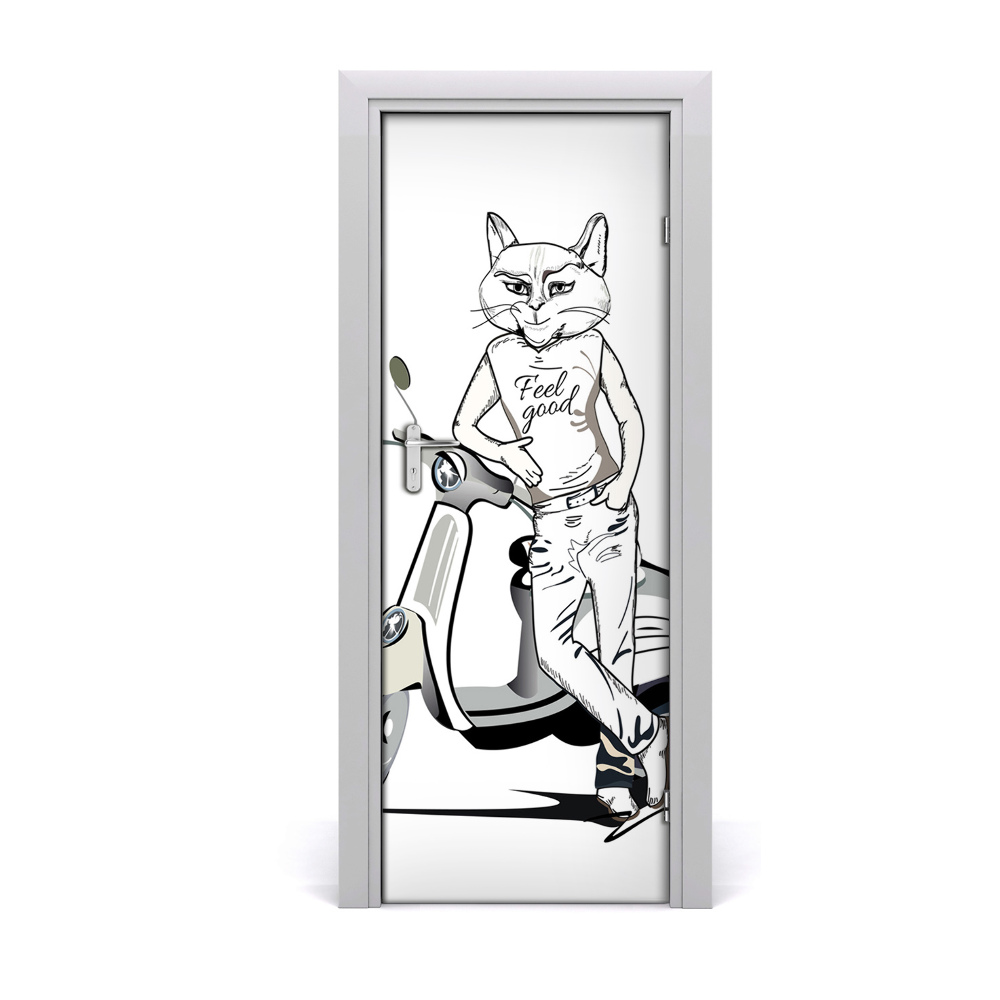 Autocollant porte Chat à moteur