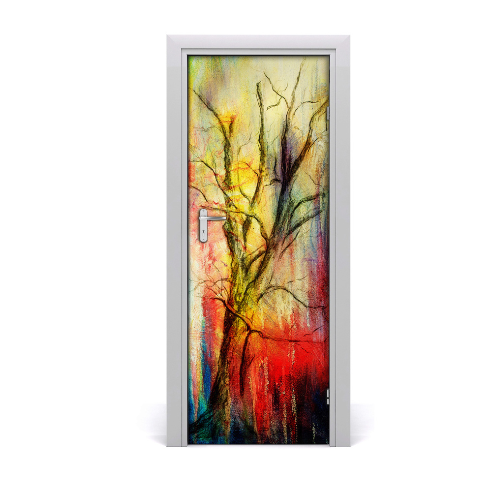 Sticker porte Arbre abstrait