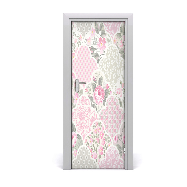 Sticker de porte Pachwork de roses