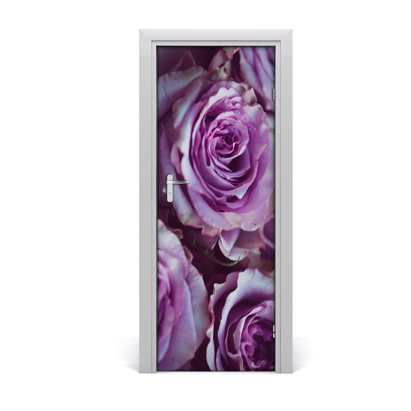 Sticker porte Roses violettes