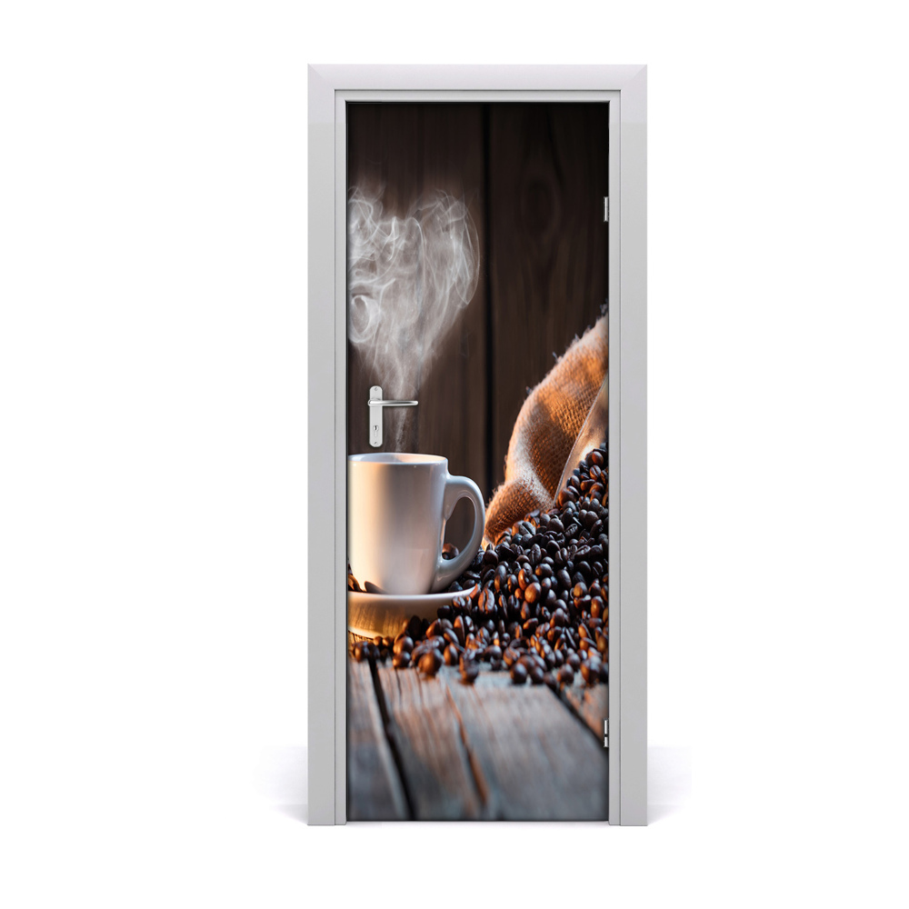 Sticker de porte Tasse de café en grains
