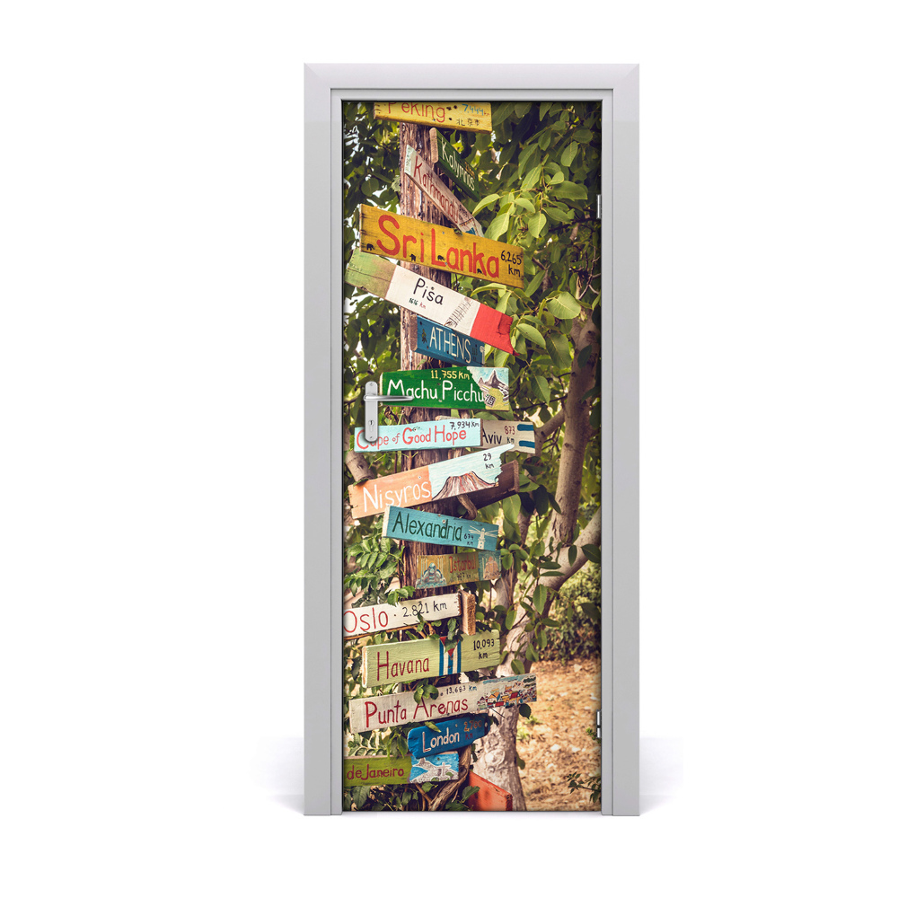 Poster porte Panneaux de signalisation sur la plage