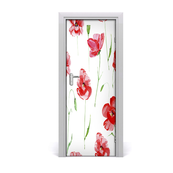 Sticker de porte Coquelicots