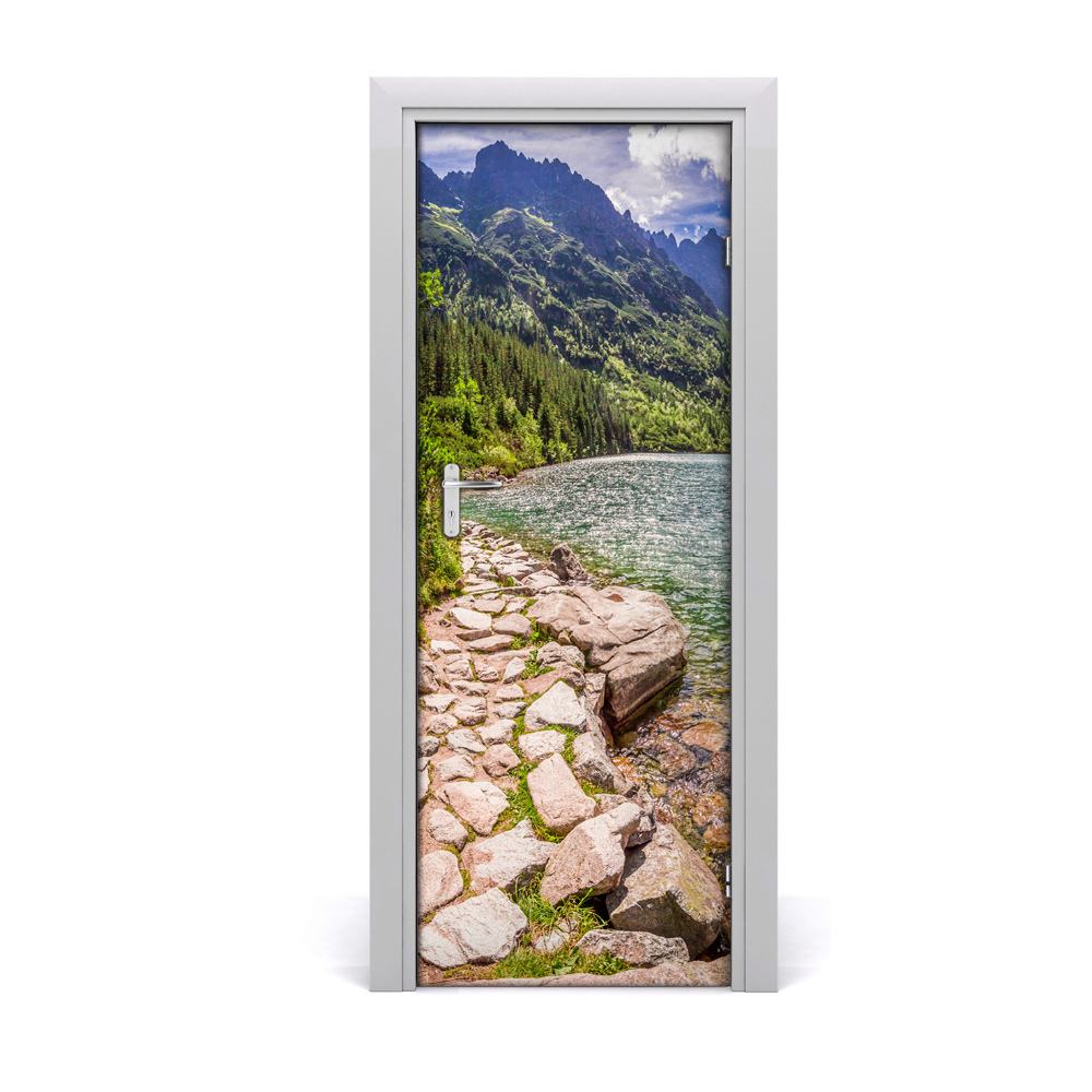 Sticker de porte Forêt d'un lac de montagne
