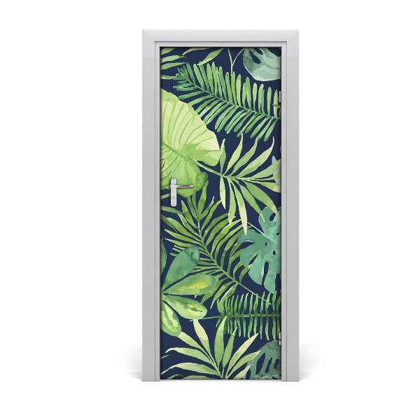 Poster porte Feuilles tropicales