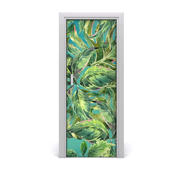 Sticker de porte Feuilles tropicales