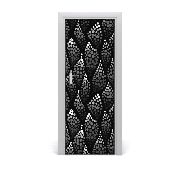 Sticker de porte Motif de points noirs et blancs