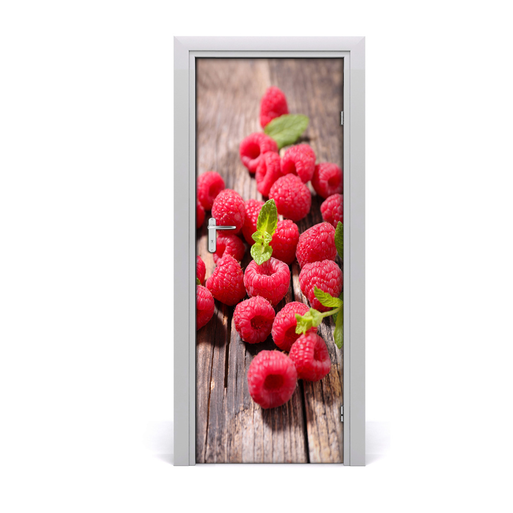 Papier peint porte Framboises fraîches