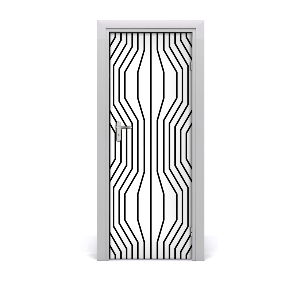 Poster porte Lignes géométriques noires