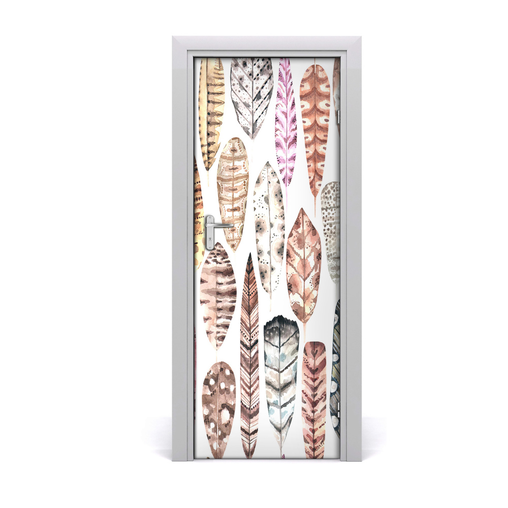 Décoration porte Plumes boho colorées