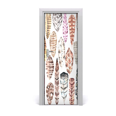 Décoration porte Plumes boho colorées