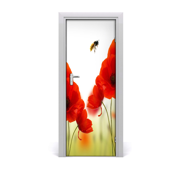 Poster porte Coquelicots des champs