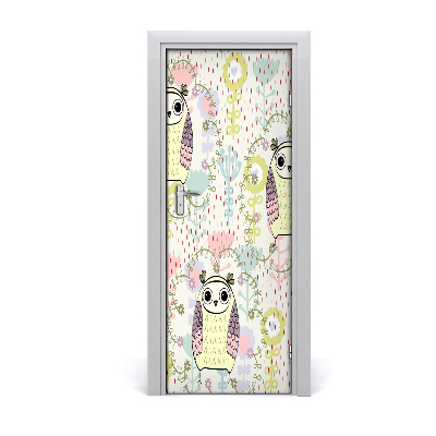 Sticker porte Hiboux