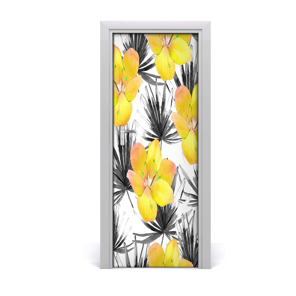 Papier peint porte Fleurs tropicales jaunes