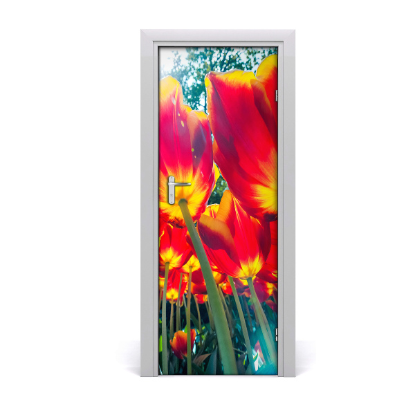 Sticker de porte tulipes