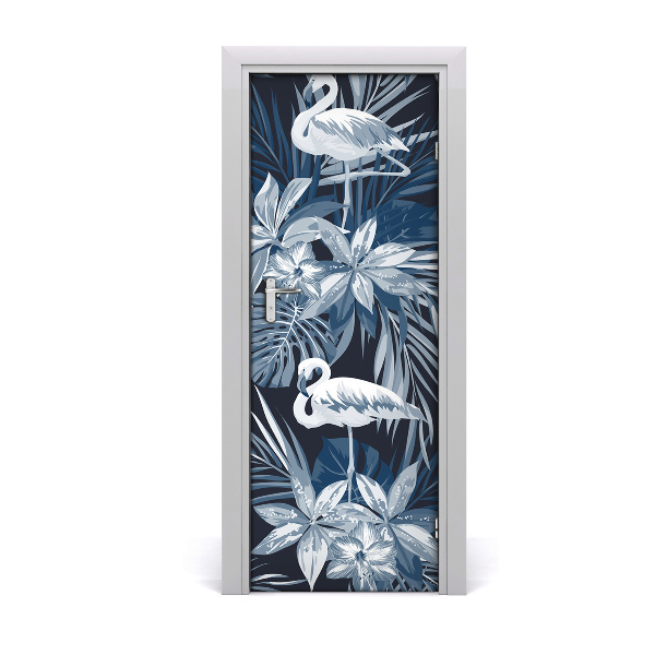 Papier peint porte Flamants tropicaux