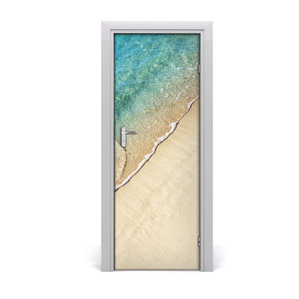 Sticker porte Vague plage mer