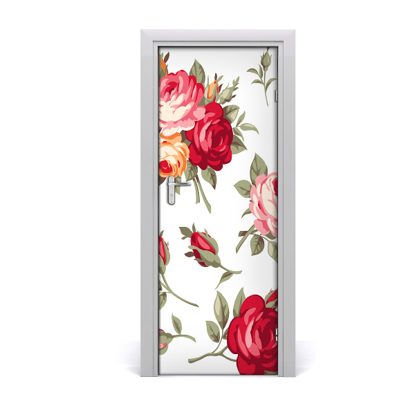 Sticker de porte Motif de roses sauvages