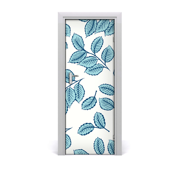 Sticker de porte Feuilles bleues