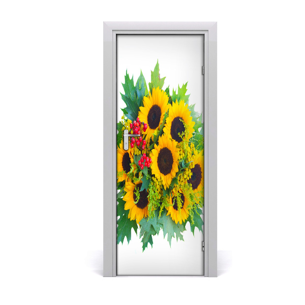 Décoration porte Bouquet de tournesols