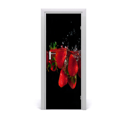 Poster porte Fraises eau