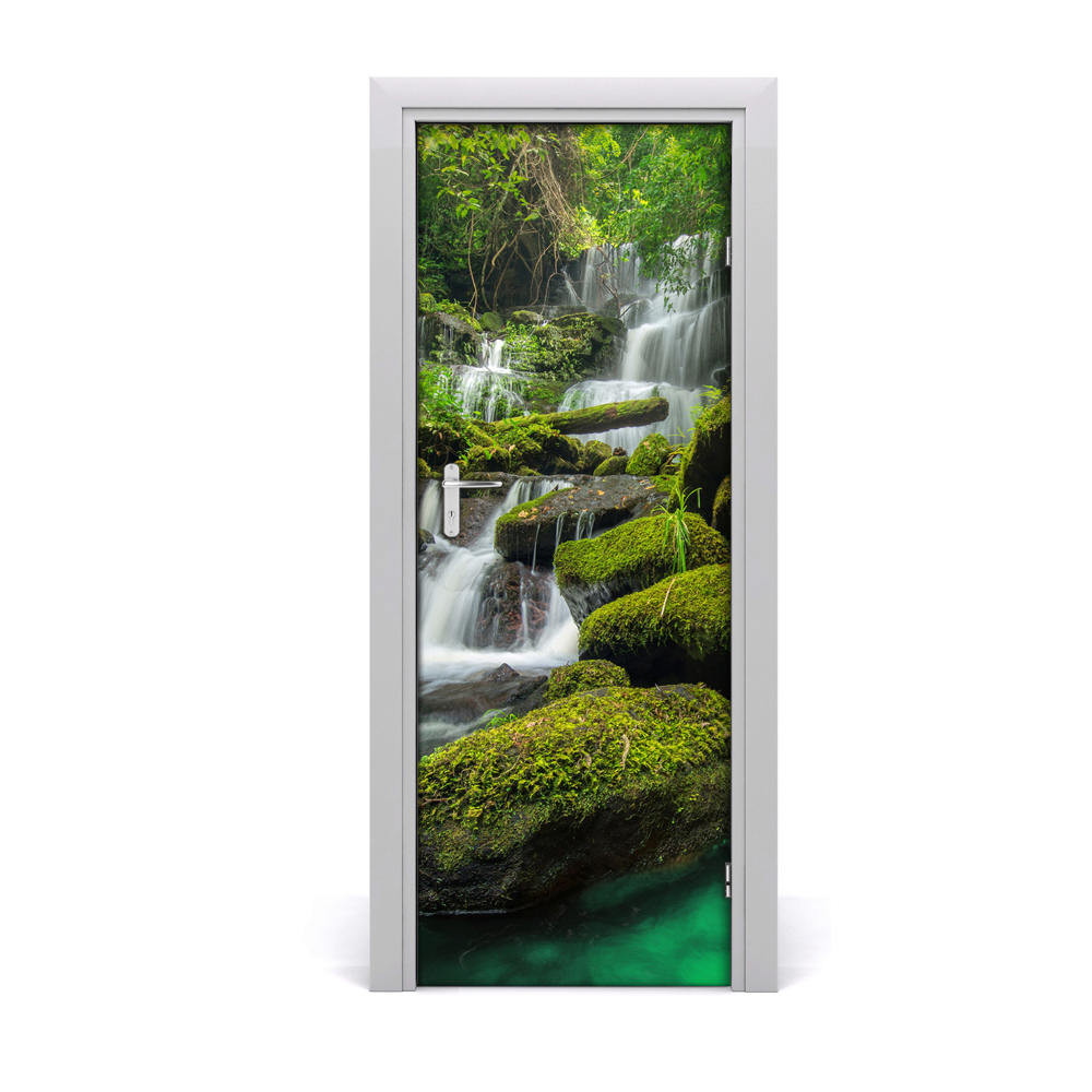 Décoration porte Chute d'eau dans la jungle