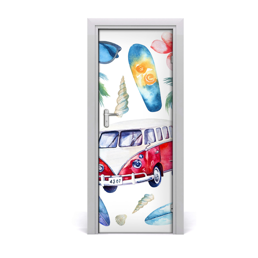 Décoration porte Plage de surf