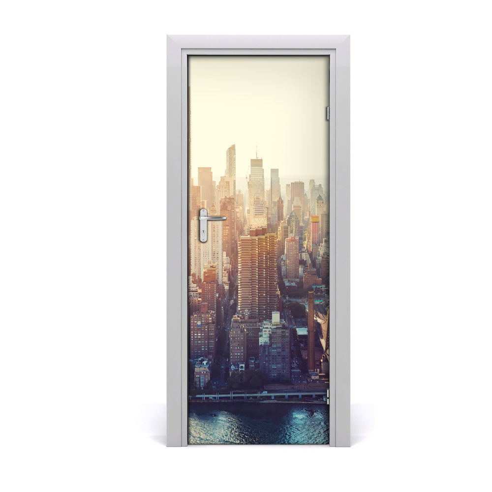 Papier peint porte New York vue à vol d'oiseau