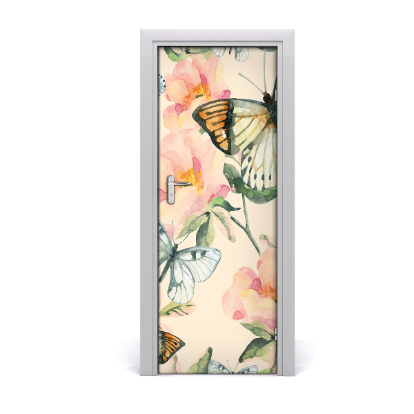 Sticker porte Fleurs de papillon