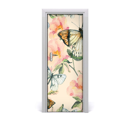 Sticker porte Fleurs de papillon