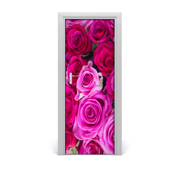 Sticker porte Roses roses