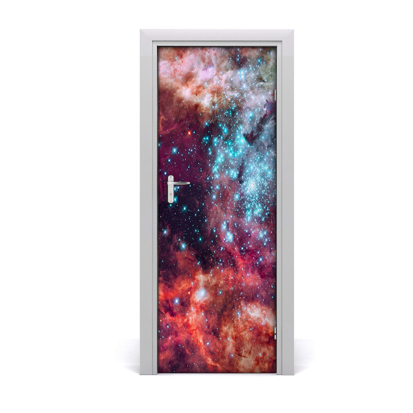 Sticker porte Galaxie arc-en-ciel