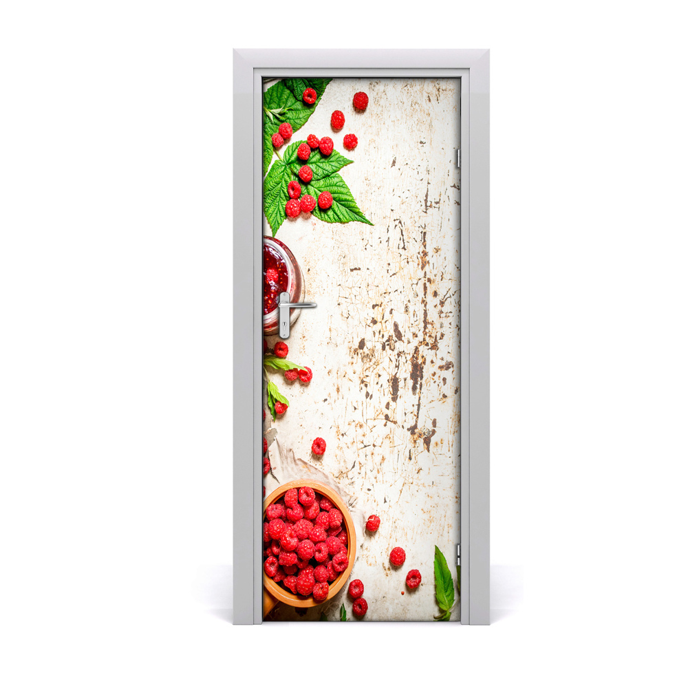 Sticker porte Feuilles de confiture de framboise