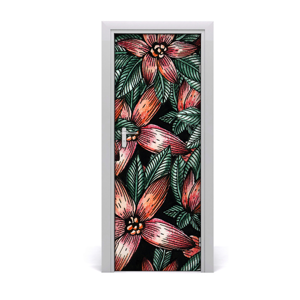 Poster porte Fleurs à feuillage rouge