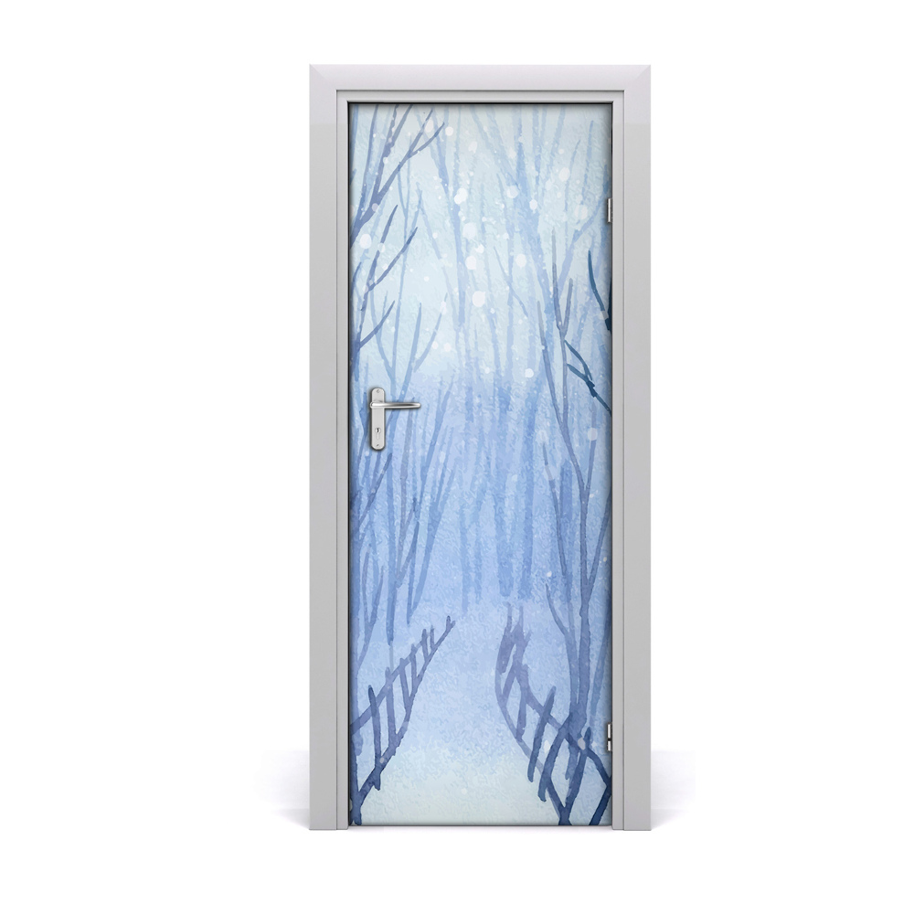 Poster porte Forêt d'hiver