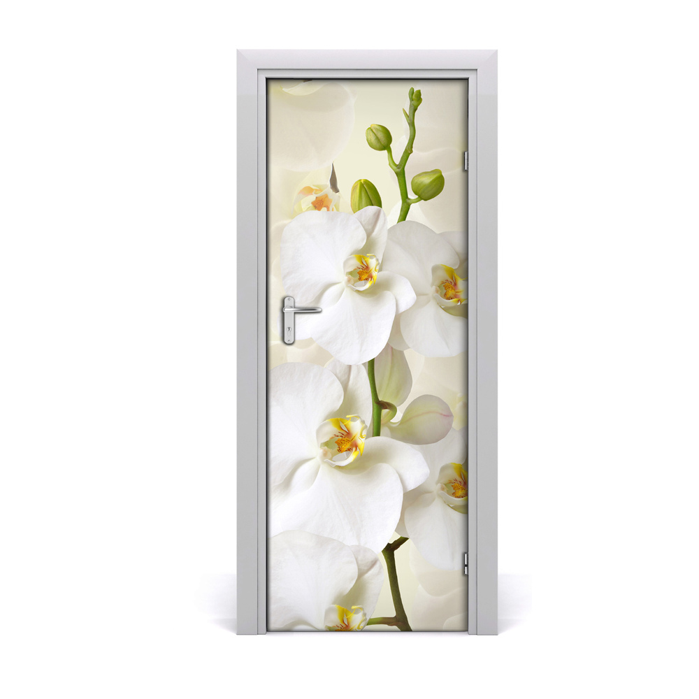 Décoration porte Orchidée blanche