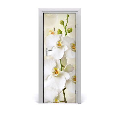 Décoration porte Orchidée blanche