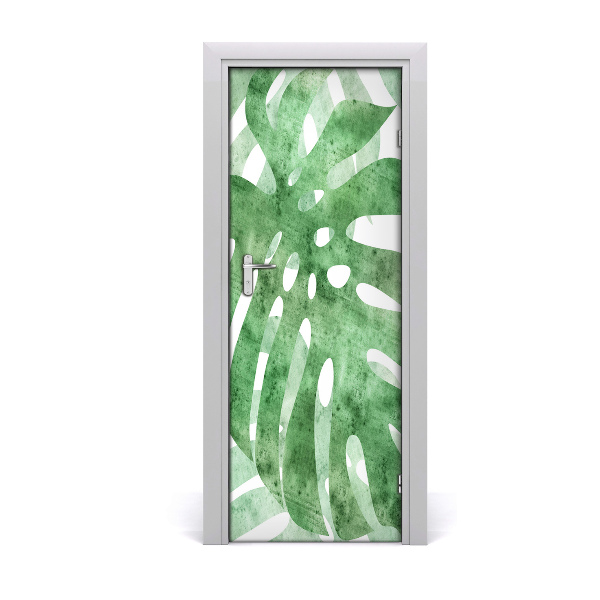 Sticker de porte Feuille de monstera