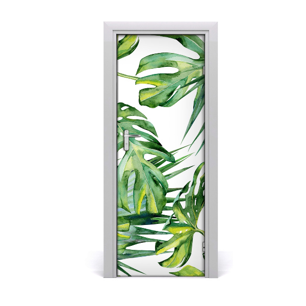 Papier peint porte Feuilles de monstera tropical