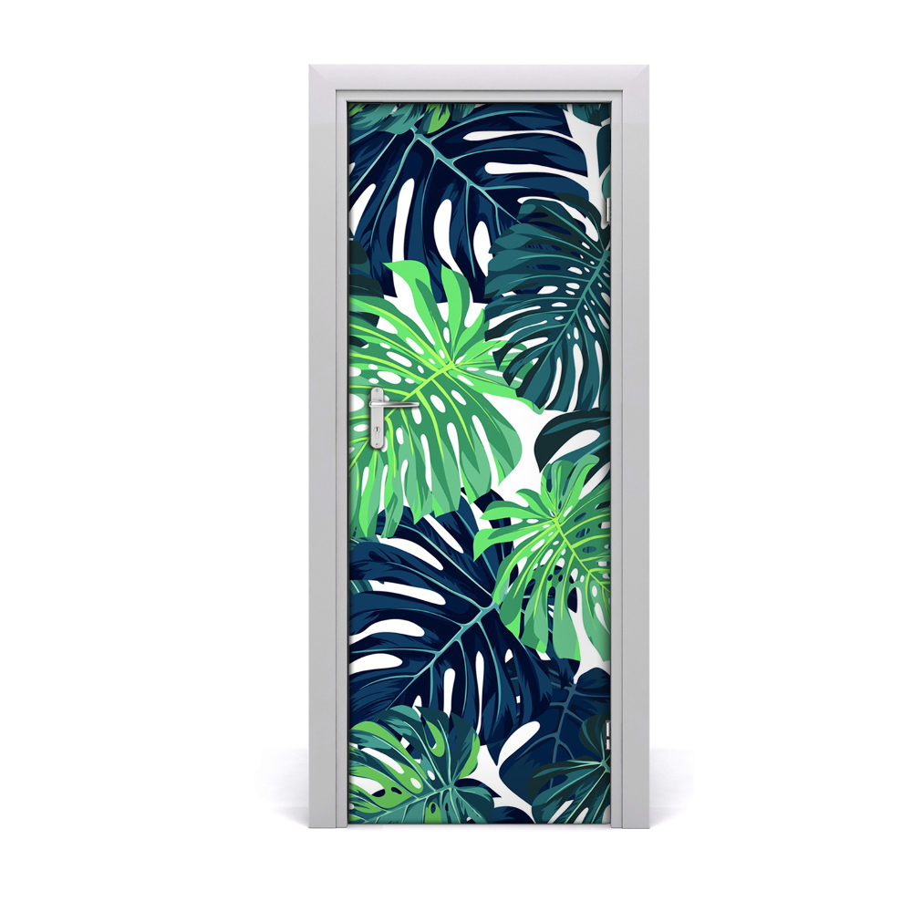 Décoration porte intérieur Feuilles de monstres tropicaux