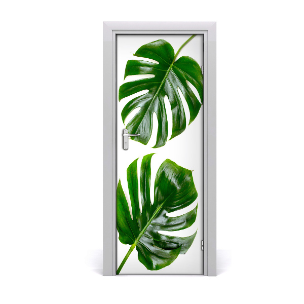 Décoration porte Feuilles de monstera