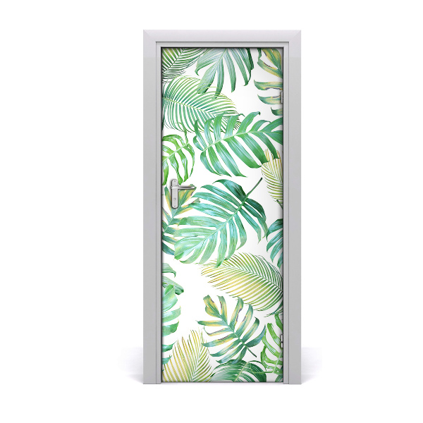 Sticker de porte Feuilles de palmier tropical