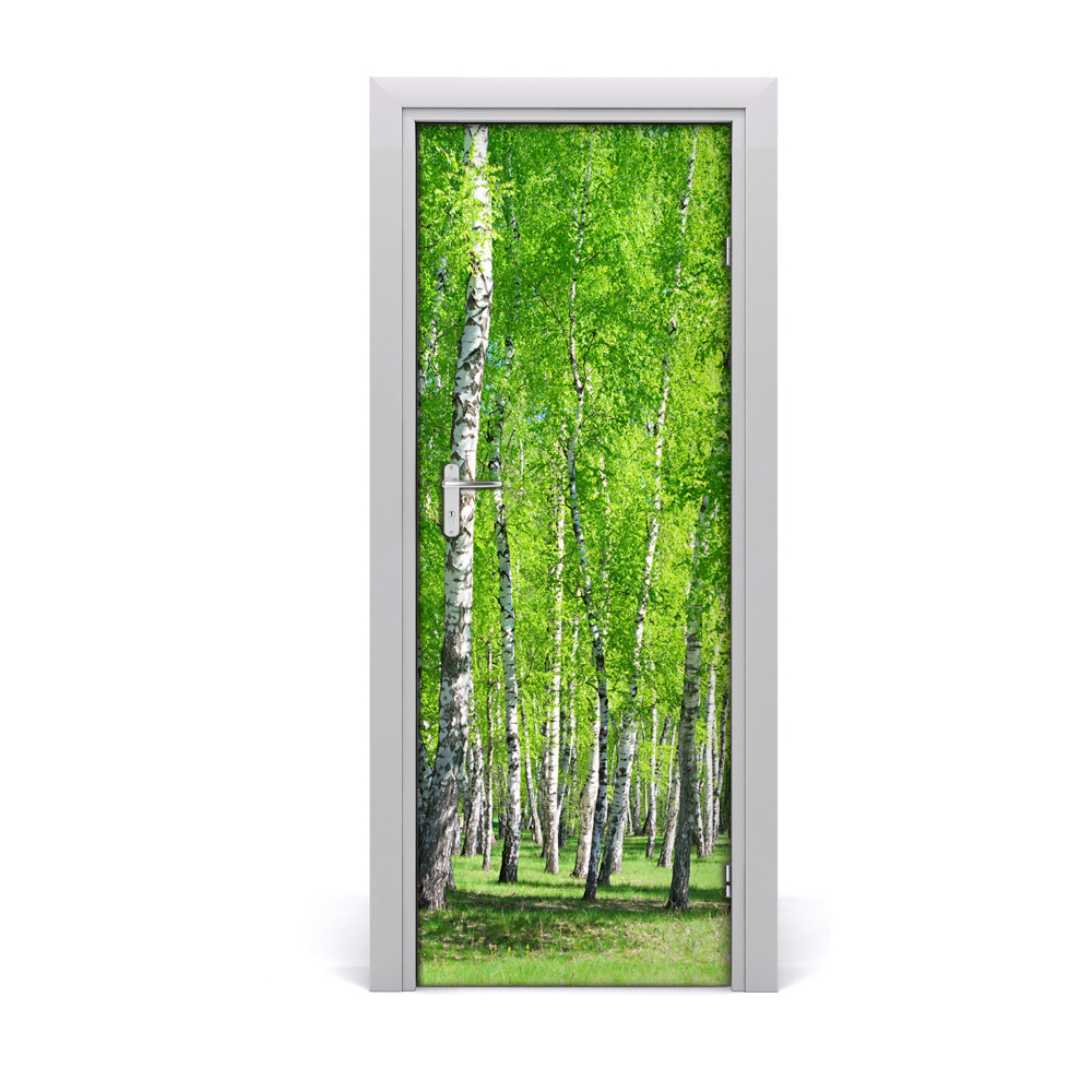 Sticker de porte Forêt de bouleaux
