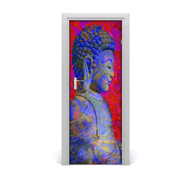 Sticker porte Bouddha abstrait